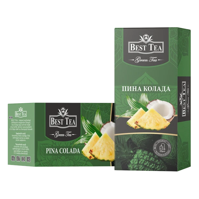 BEST TEA — Зелёный чай «Пина Колада», 25 конвертов × 1,5 г