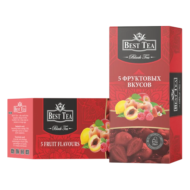 BEST TEA — Чёрный чай «Фруктовое ассорти», 25 конвертов × 1,5 г