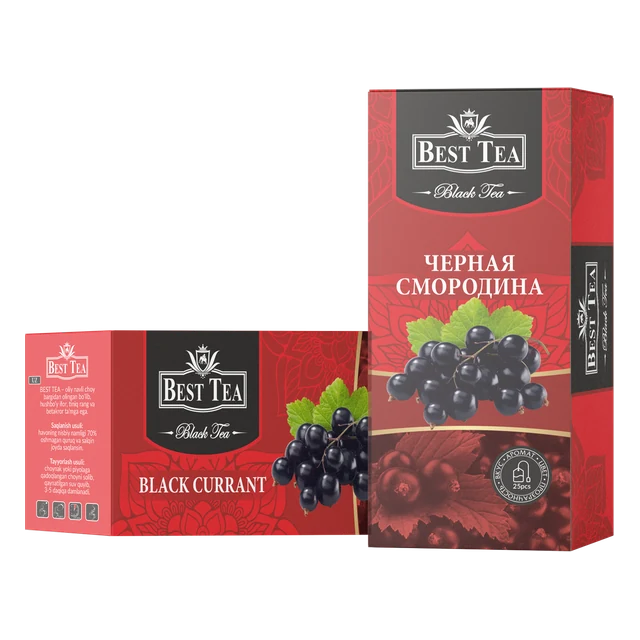 BEST TEA — Чёрный чай с ароматом чёрной смородины, 25 конвертов × 1,5 г