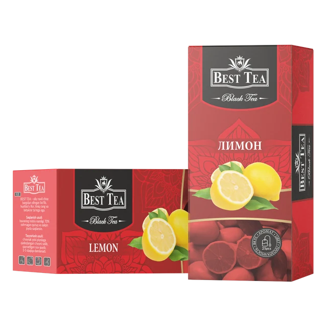 BEST TEA — Чёрный чай с ароматом лимона, 25 конвертов × 1,5 г
